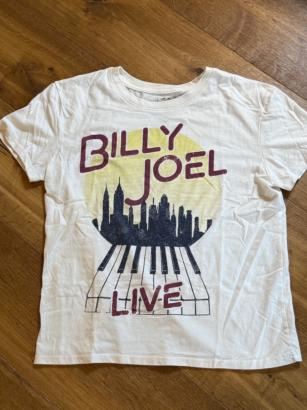 Billy Joel Graphic Tee - White with Yellow & Black Print